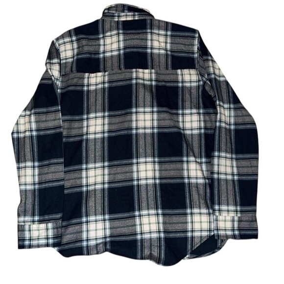 Abercrombie and Fitch Blue and white plaid flannel shirt - Picture 2 of 2